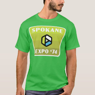 Camiseta Expo 74 Mundos Spokane Crachá Justo Verde