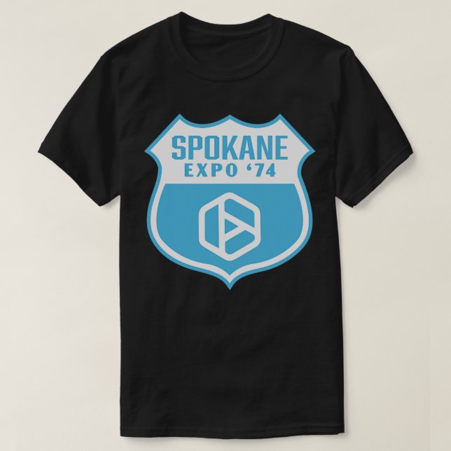 Camiseta Expo 74 Spokane Worlds Fair Retro Shield White on (Frente do Design)