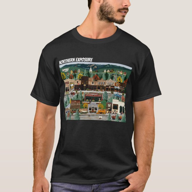 Camiseta "Exposição ao Norte" ~ Roslyn, Washington T-Shirt (Frente)