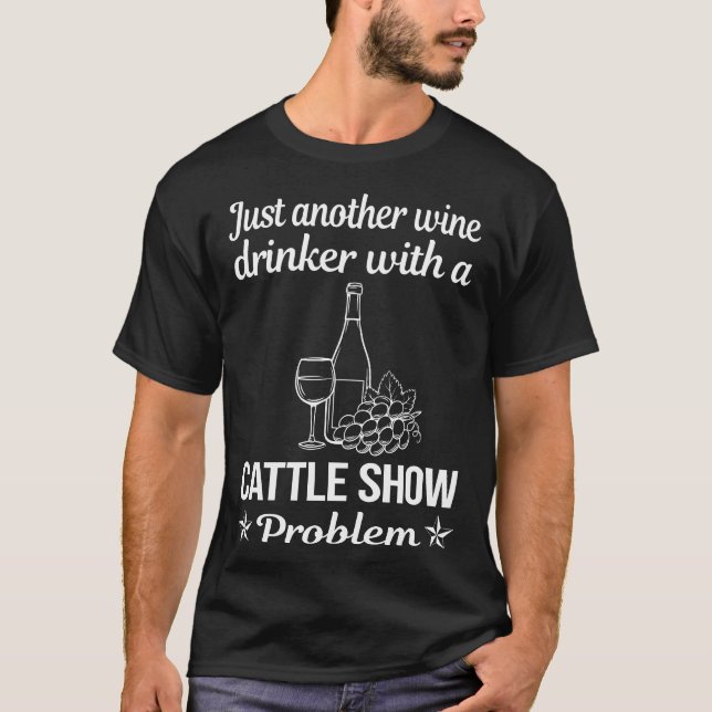 Camiseta Exposição de Gado Beberão de Vinho Show de Vaca (Frente)