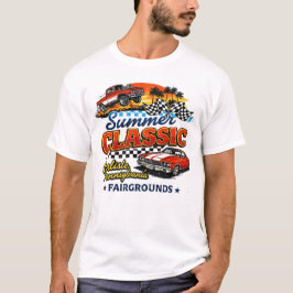 Camiseta Exposição de Muscle Car Clássico de Verão Design