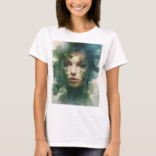 Camiseta Exposição dupla da arte feminina
