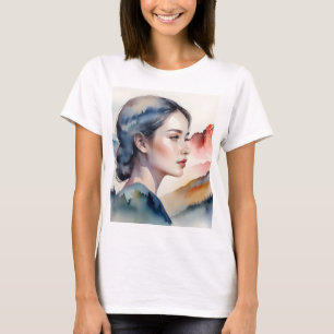 Camiseta Exposição dupla da arte feminina