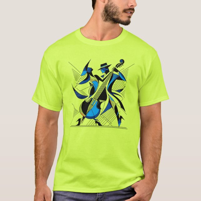 Camiseta Expressão abstrato de Jazz (Frente)