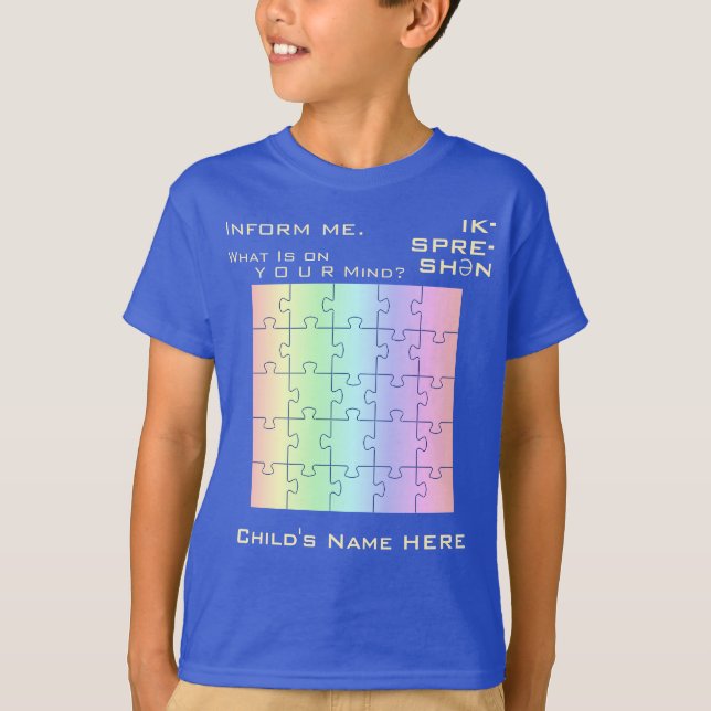 Camiseta Expressão de Consciência do Autismo Motivacional,  (Frente)