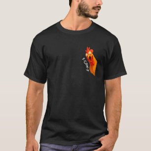 Camiseta Expressão engraçada de galo de galinha F-CAW-F par
