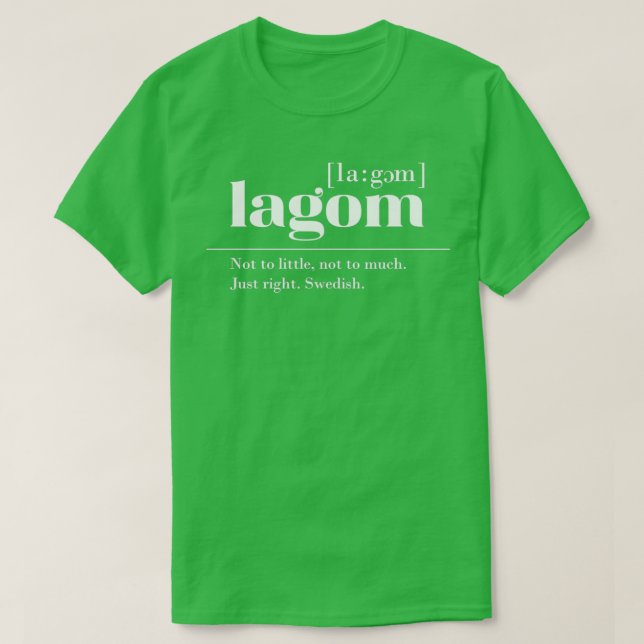 Camiseta expressão Lagom sueca (Frente do Design)