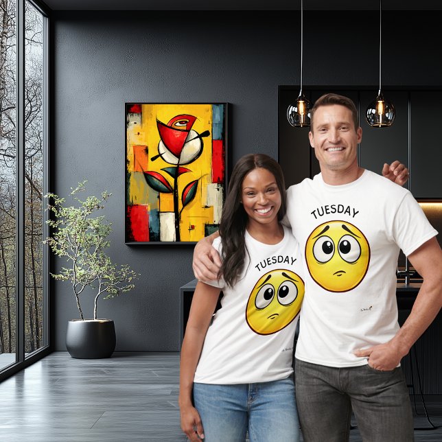 Camiseta Expressionless Face | Tuesday Mood Minimal Design (Criador carregado)