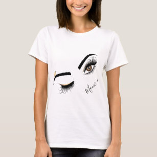Camiseta Extensão do chicote do salão de beleza do olho do