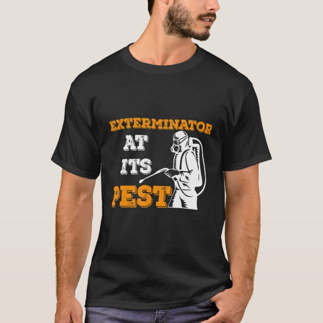 Camiseta Exterminador do Técnico de Controle de Pest no seu (Frente)