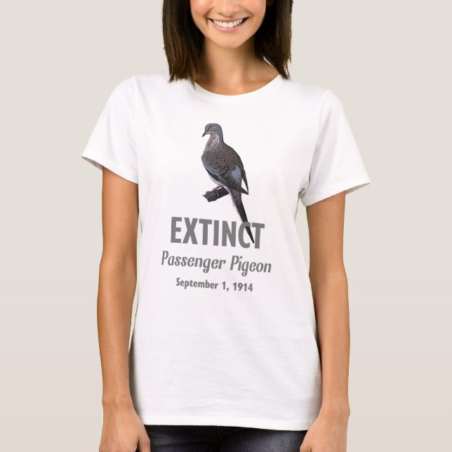 Camiseta Extinção do pombo-passageiro (Frente)