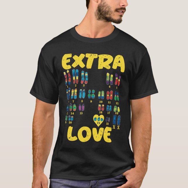 Camiseta Extra Love chromosomes Trisomy 21 XX (Frente)