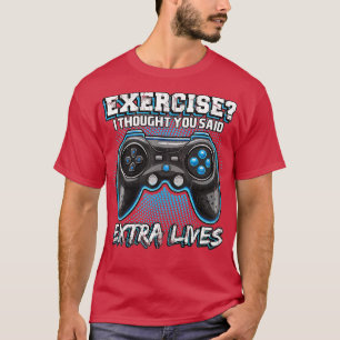 Camiseta Extra Vive Engraçado Controlador de Jogo de Vídeo