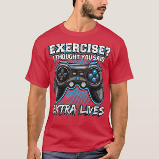 Camiseta Extra Vive Engraçado Controlador de Jogo de Vídeo 