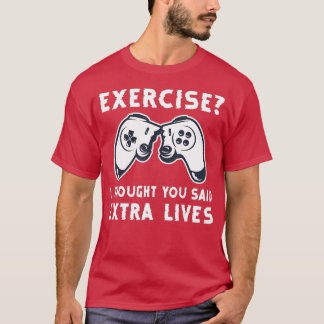 Camiseta Extra Vive Engraçado Controlador de Jogo de Vídeo