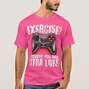 Camiseta Extra Vive Engraçado Controlador de Jogo de Vídeo 