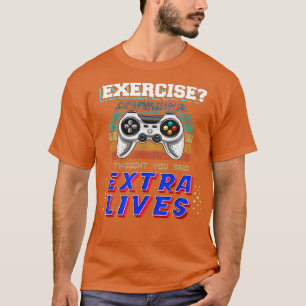 Camiseta Extra Vive Engraçado Controlador de Jogo de Vídeo 