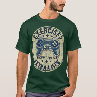 Camiseta Extra Vive Engraçado Controlador de Jogo de Vídeo 