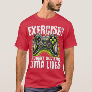 Camiseta Extra Vive Engraçado Controlador de Jogo de Vídeo