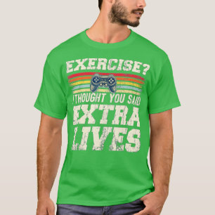 Camiseta Extra Vive Engraçado Controlador de Jogo de Vídeo 