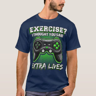 Camiseta Extra Vive Engraçado Controlador de Jogo de Vídeo 