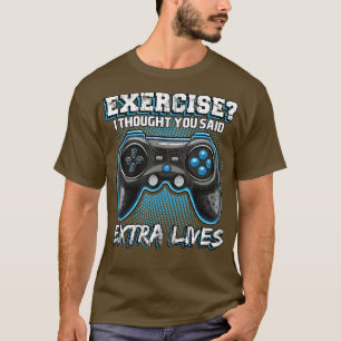 Camiseta Extra Vive Engraçado Controlador de Jogo de Vídeo 