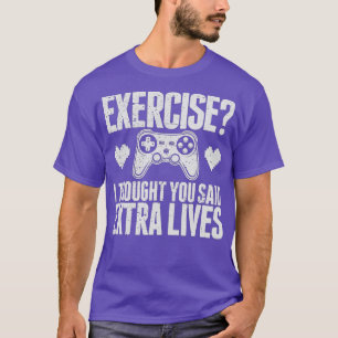Camiseta Extra Vive Engraçado Controlador de Jogo de Vídeo