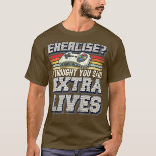 Camiseta Extra Vive Engraçado Controlador de Jogo de Vídeo 