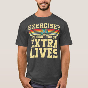 Camiseta Extra Vive Engraçado Controlador de Jogo de Vídeo 