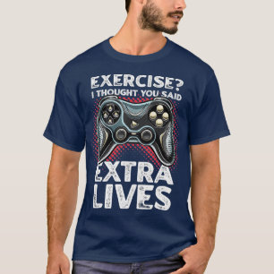 Camiseta Extra Vive Engraçado Controlador de Jogo de Vídeo