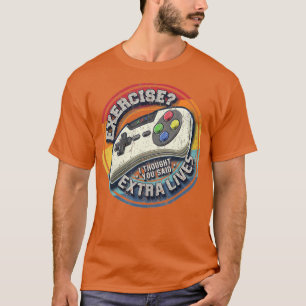 Camiseta Extra Vive Engraçado Controlador de Jogo de Vídeo
