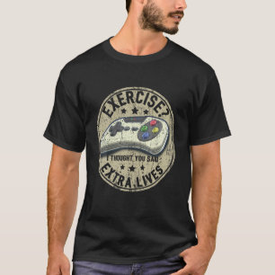 Camiseta Extra Vive Engraçado Jogo de Controlador de Vídeo