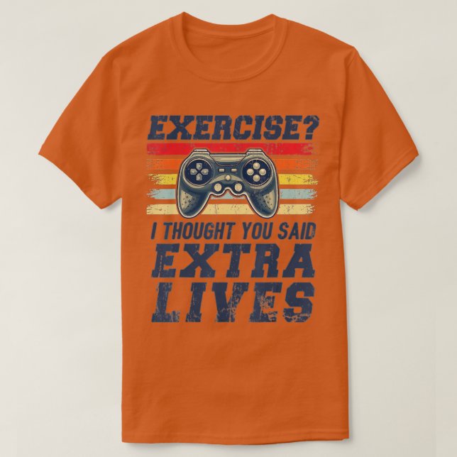 Camiseta Extra vive uma engraçada controladora de videogame (Frente do Design)