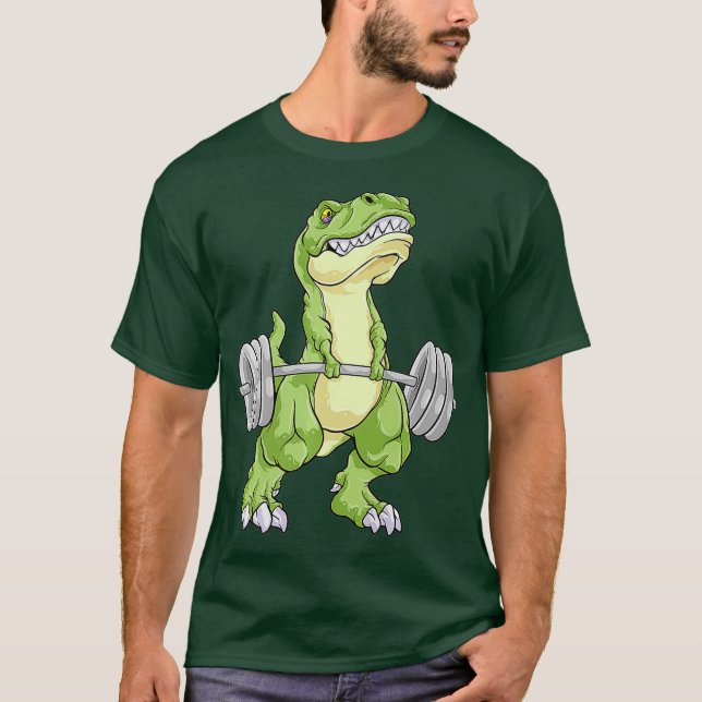 Camiseta Extração de Peso do Dinossauro T Extração de Malha (Frente)
