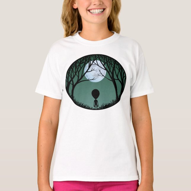Camiseta Extraterrestre da Alienígena da moça (Frente)