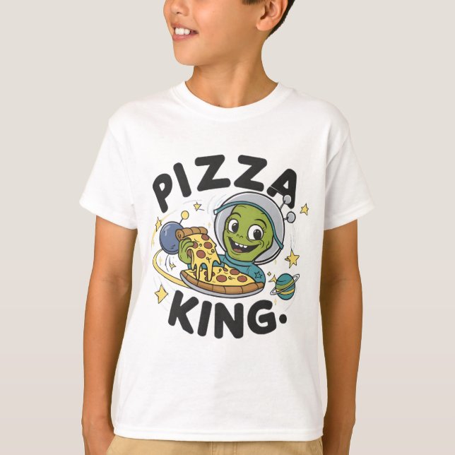 Camiseta Extraterrestre Delight: Pizza Devoradora De Aliení (Frente)