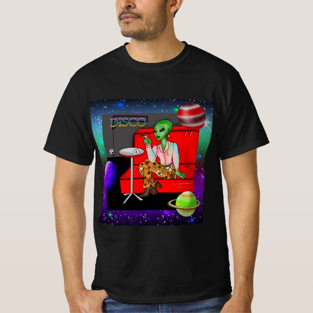 Camiseta Extraterrestre Retro de 1970 em Disco Lounge (Frente)