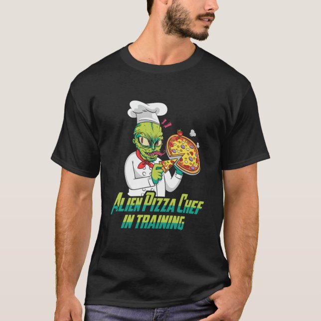 Camiseta Extraterrestrial Saucer Ufo Paranormal Alien Pizza (Frente)