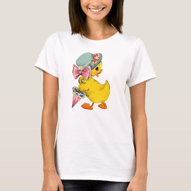 Camiseta Extravagante pouco pintinho w/Hat da páscoa do (Frente)
