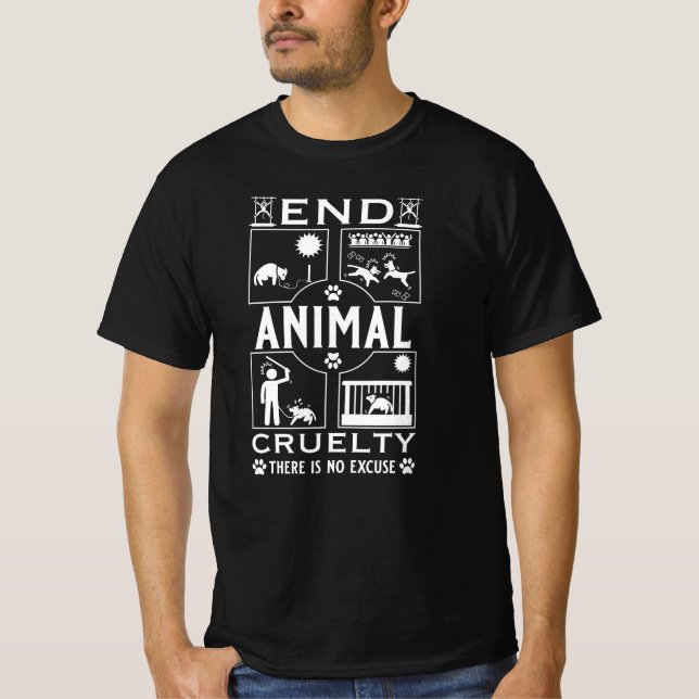 Camiseta Extremidade da crueldade animal (Frente)