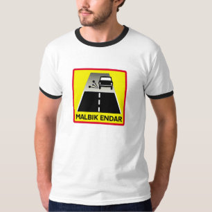 Camiseta Extremidade da estrada Tarred, sinal de tráfego,