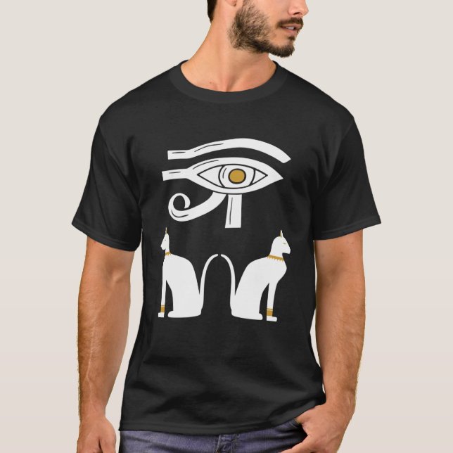 Camiseta Eye Of Horus Ancient Egyptian Cat Mythology Symbol (Frente)