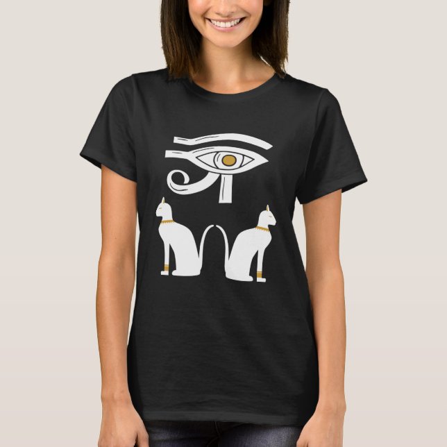 Camiseta Eye Of Horus Ancient Egyptian Cat Mythology Symbol (Frente)