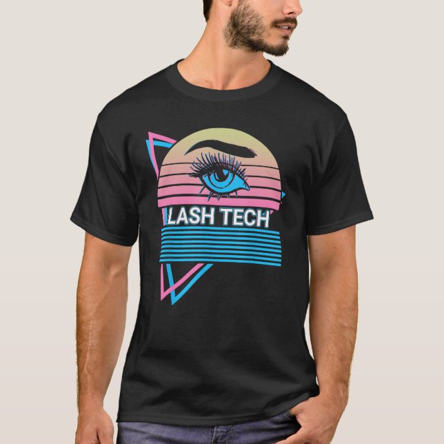 Camiseta Eyelash Lash Artist Eyelashes Retro Lash Tech (Frente)
