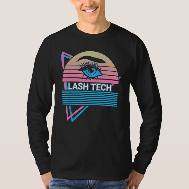 Camiseta Eyelash Lash Artist Eyelashes Retro Lash Tech (Frente)