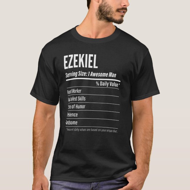 Camiseta Ezekiel Servindo Dimensões Calorias do Rótulo Nutr (Frente)