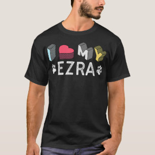 Camiseta Ezra Nome Personalizado Do Cão Ezra Pet Lover