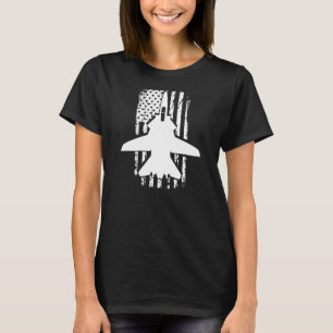 Camiseta F14 Tomcat US Flag Fighter Airplane Jet Plane Airc