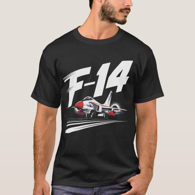 Camiseta F14 Tomcat - Vermelho, Branco e Azul (Frente)