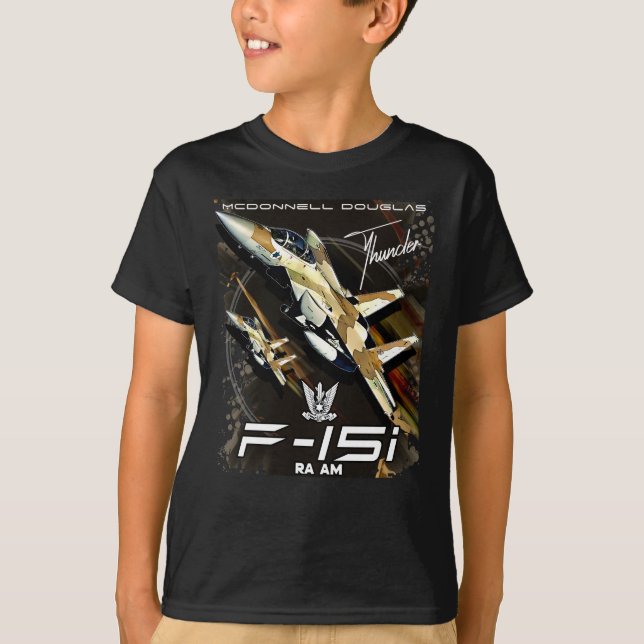 Camiseta F15 IAF Jato de Combatente da Força Aérea Israelit (Frente)